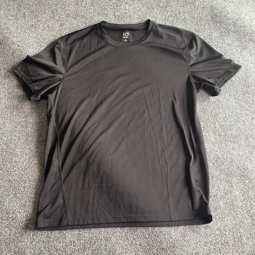 Ideology Mens Performance T-Shirt Black Short Sleeve Athletic Gym Top Large